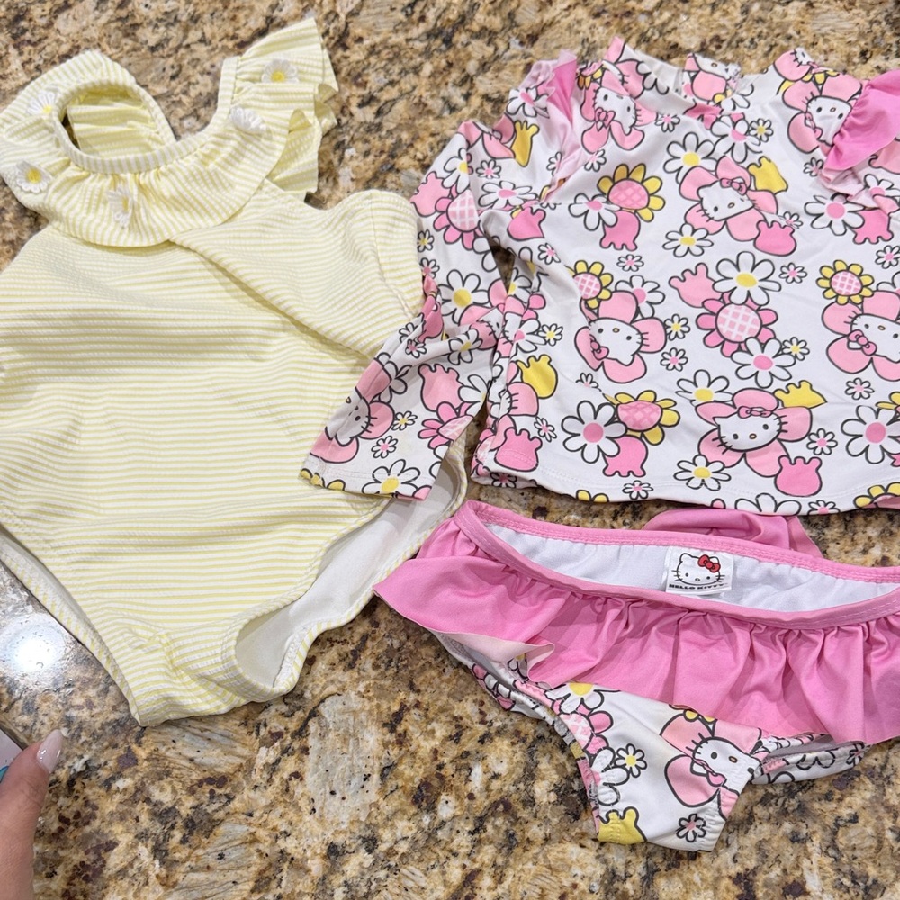 Cute Baby Swimwear Set with Ruffle Details